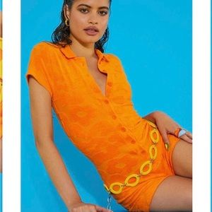 Jaded London Toweling Playsuit ORANGE SZ 8 UK, 4/6 US